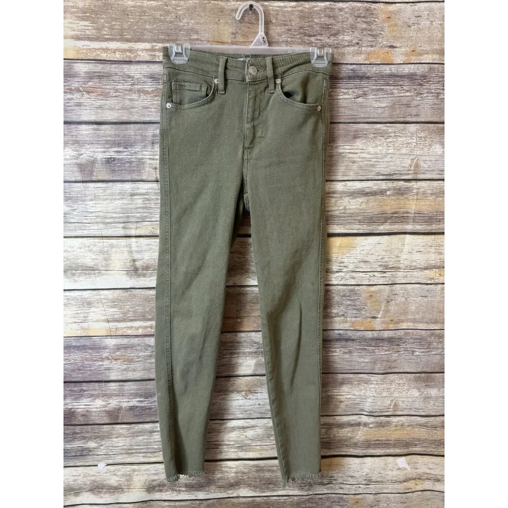 We The Free Raw High-Rise Jegging‎ Army Green size 25 Free People